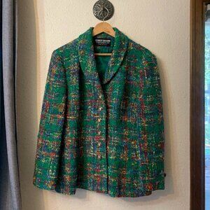 Vintage Herbert Grossman Tweed Blazer - Designed by Cynthia Sobel - Size 12